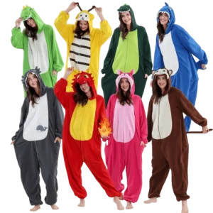 Green Dinosaur T-Rex Cozy Fleece Onesie Pajamas