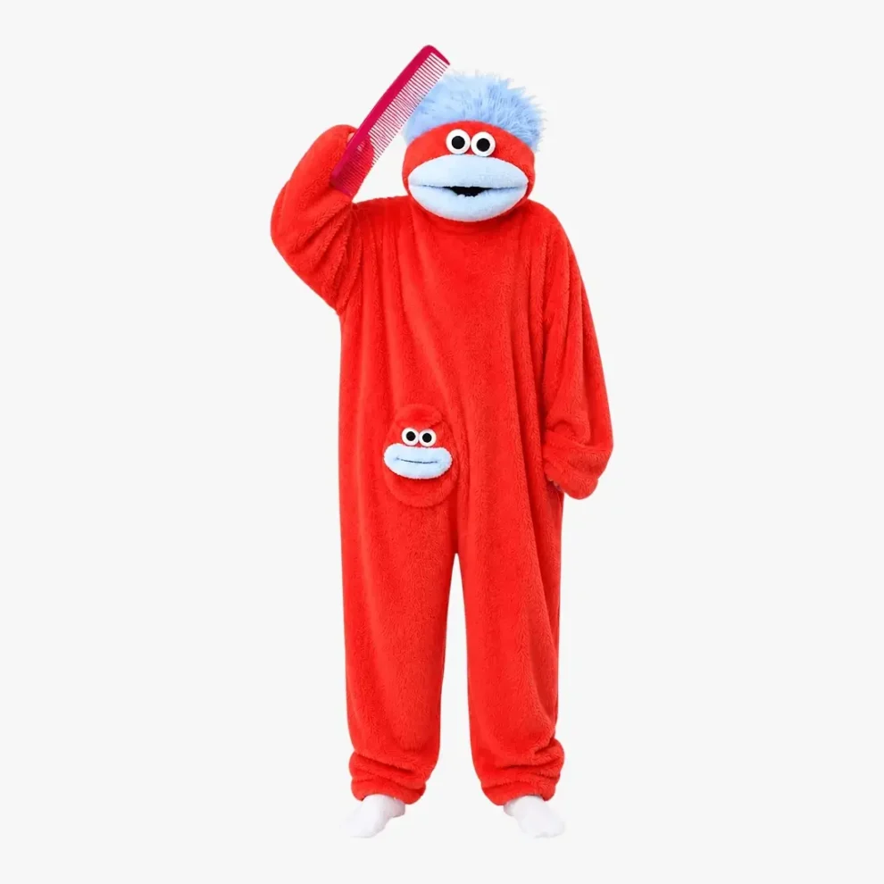Fluffy Pink Angel Monster Cute Onesie