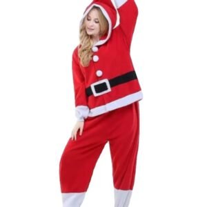 Santa Claus Christmas kigurumi onesie pajamas with red and white trim