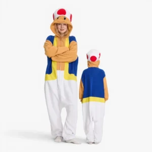 Mario Toad Onesie for Adults - Cozy Polar Fleece Onesie Pajamas